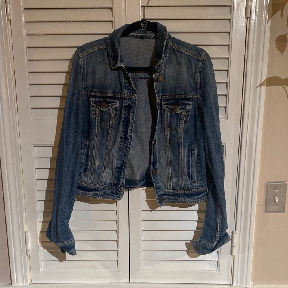 American Eagle Outfitters Dark Blue Jean Jacket